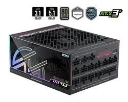 MSI MPG Ai1600TS PCIe 5.0,Alimentation  certification 80 PLUS Titanium