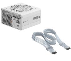 CORSAIR RM850e White PSU + FREE ThermalProtect PCIe 5.1 600W 12V-2x6 Cable - White