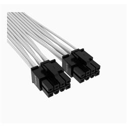 Câble CORSAIR Premium 12+4 broches PCIe Gen 5 Type-4 600 W 12 VHPWR gainé individuellement, blanc