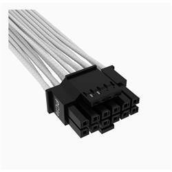 Câble CORSAIR Premium 12+4 broches PCIe Gen 5 Type-4 600 W 12 VHPWR gainé individuellement, blanc
