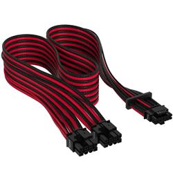 CORSAIR Premium Individually Sleeved 12+4pin PCIe Gen 5 Type-4 600W 12VHPWR Cable, Black/Red