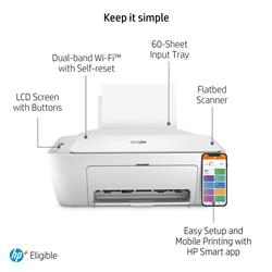 HP DeskJet 2752e Wireless 3-in-1 Color Inkjet Printer(Open Box)