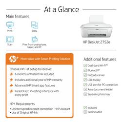 HP DeskJet 2752e Wireless 3-in-1 Color Inkjet Printer(Open Box)