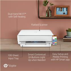 HP Envy 6055e Wireless 3-in-1 Color Inkjet Printer, 2-side print