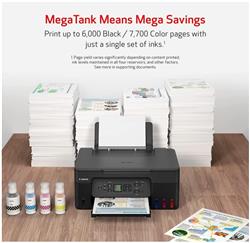 Canon PIXMA G3270 MegaTank Wireless 3-in-1 Color Inkjet Printer, Black