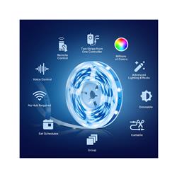 TP-Link Kasa Bande lumineuse intelligente, RVB multicolore, 32,8 pieds (2 rouleaux de 16,4 pieds), bande LED Wi-Fi fonctionn...