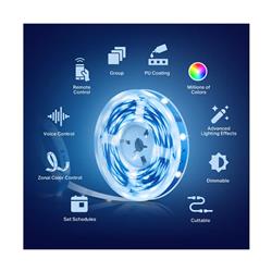 Kasa (KL420L5) Bande lumineuse intelligente, RVBIC multicolore programmable, longueur de 16 pieds, flexible et résistante à ...