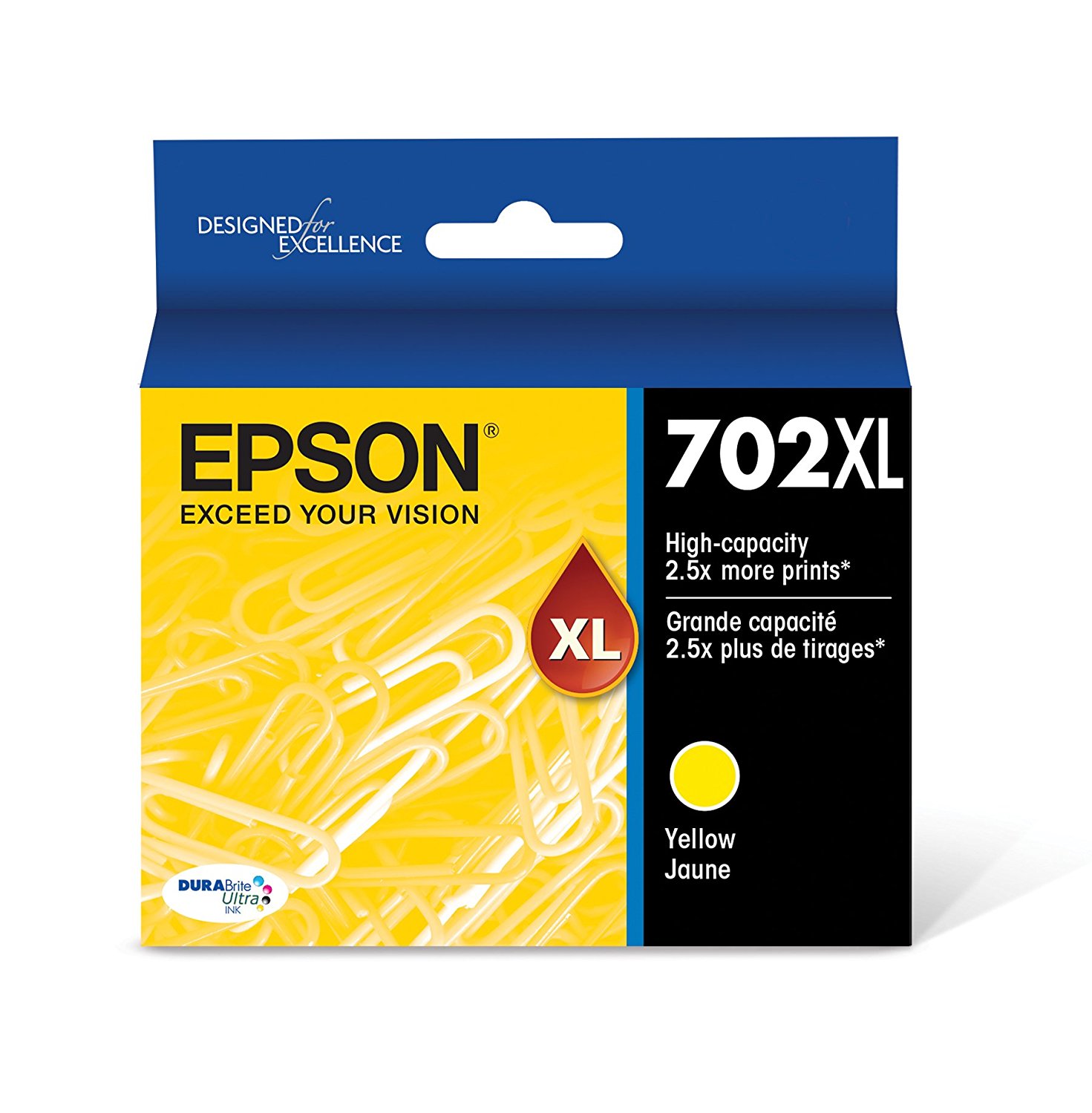 Epson T702 DuraBrite Ultra XL Yellow Ink Cartridge Sensormatic | T702XL420-S