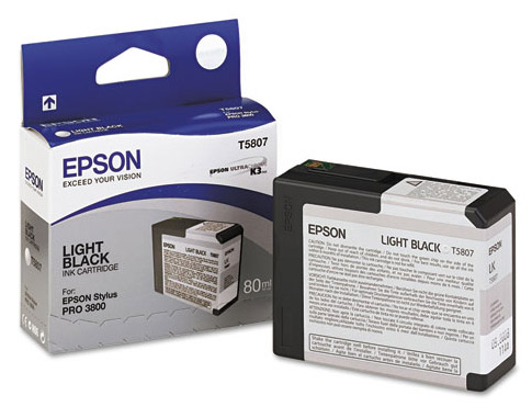 Epson (UltraChrome K3 / T5807) - Cartouche d'encre noire claire pour imprimantes Epson (T580700)