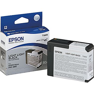 Epson (UltraChrome K3 / T5809) - Cartouche d'encre noire très claire pour imprimantes Epson  (T580900)