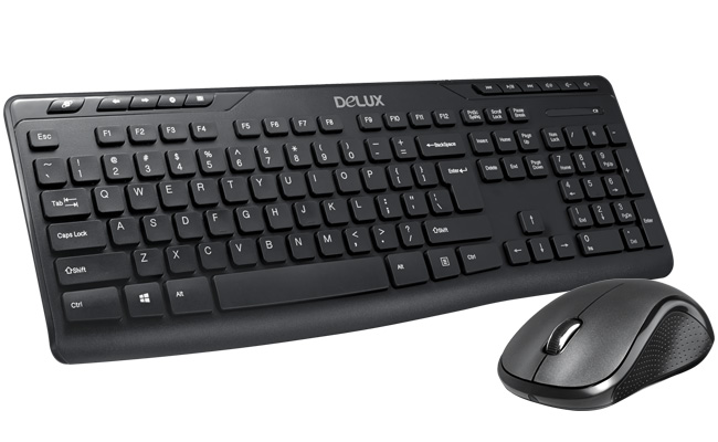 DELUX Wireless Multimedia Keyboard and Mouse Combo(Open Box)