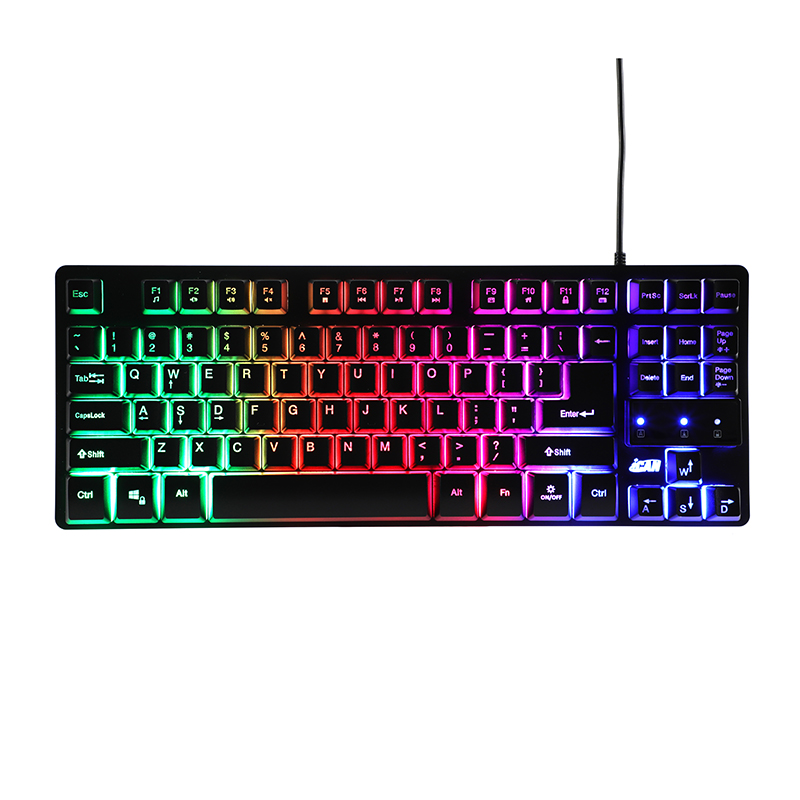 iCAN - Clavier de jeu 87 touches à rétroéclairage arc-en-ciel
