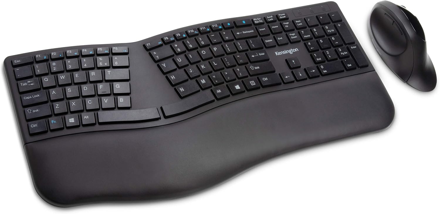 KENSINGTON K75406US Pro Fit Ergo Wireless Keyboard and Mouse  Black(Open Box)