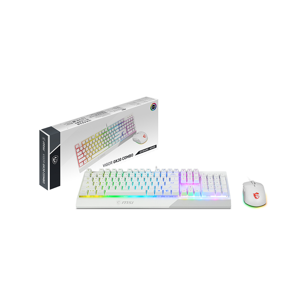 MSI Vigor GK30 Gaming RGB Keyboard/Mouse Combo - White