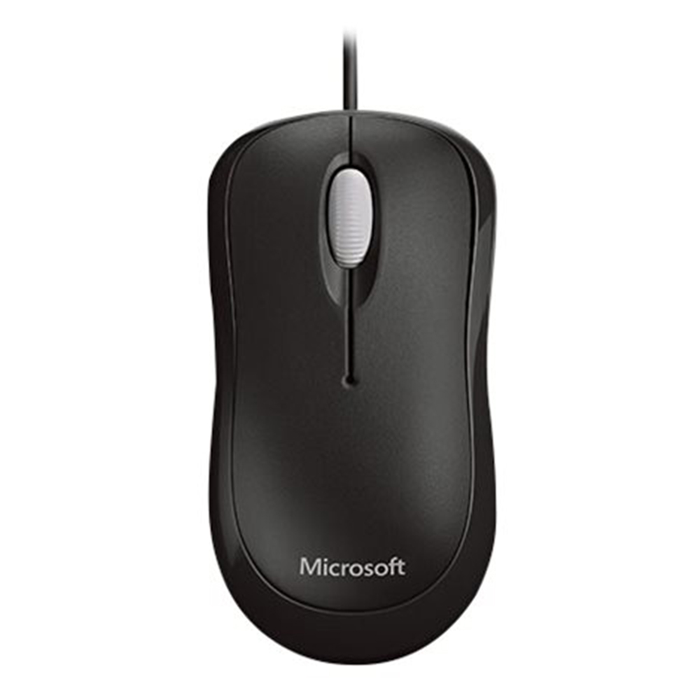 MICROSOFT Basic Optical Mouse - Black - USB Wired, Optical, Ergonomic