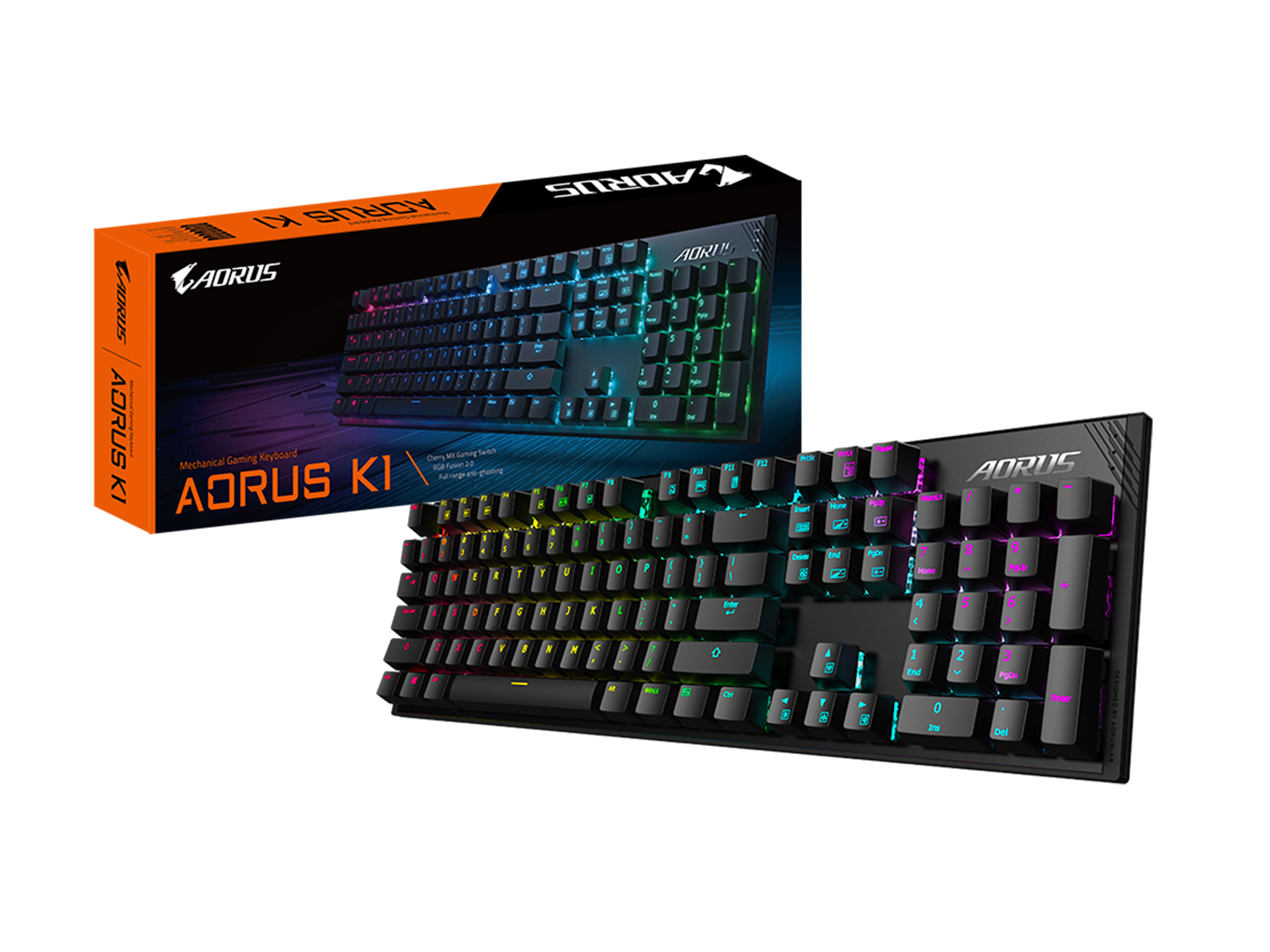 Clavier de jeu GIGABYTE AORUS K1, commutateurs mécaniques Cherry MX Red,(Open Box)
