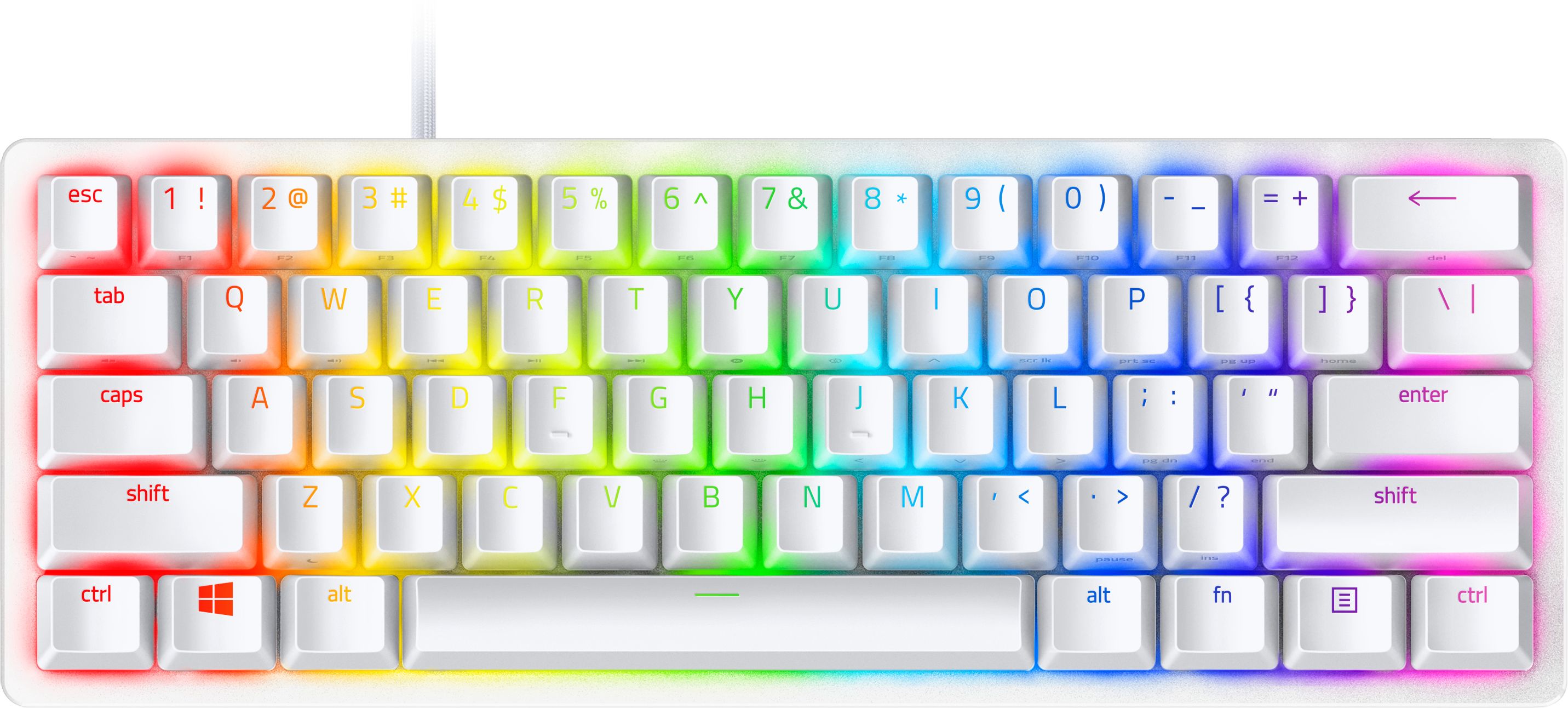 RAZER HUNTSMAN MINI 60% Gaming Keyboard, White - English, , Razer™ Analog Optical Switch Gen-2 (RZ03-03393300-R3U1)