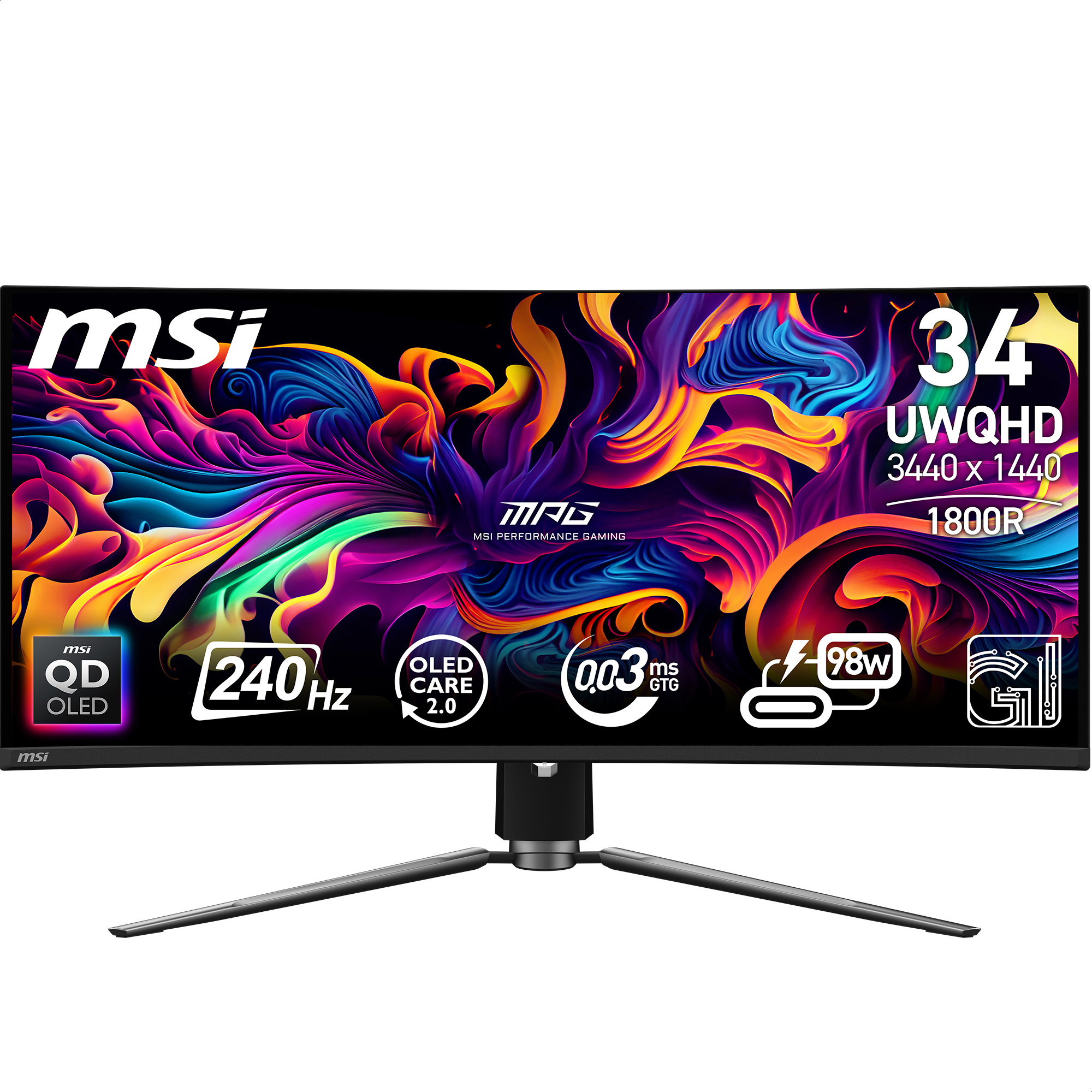 MSI MPG 341CQPX QD-OLED 34" 21:9 UWQHD, 240Hz 0.03ms  incurvé Moniteur