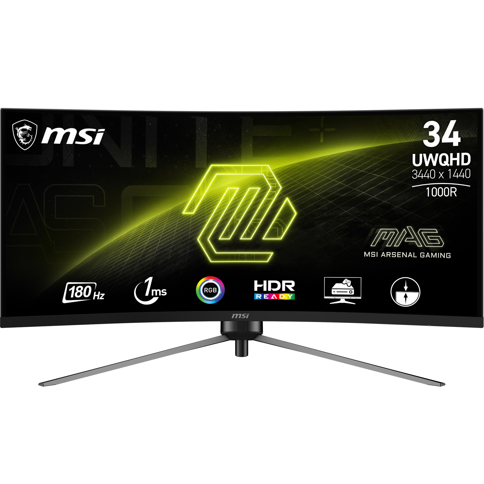 MSI MAG 345CQR 34" UWQHD 3440x1440 Curved VA 180Hz 1ms Gaming Monitor(Open Box)