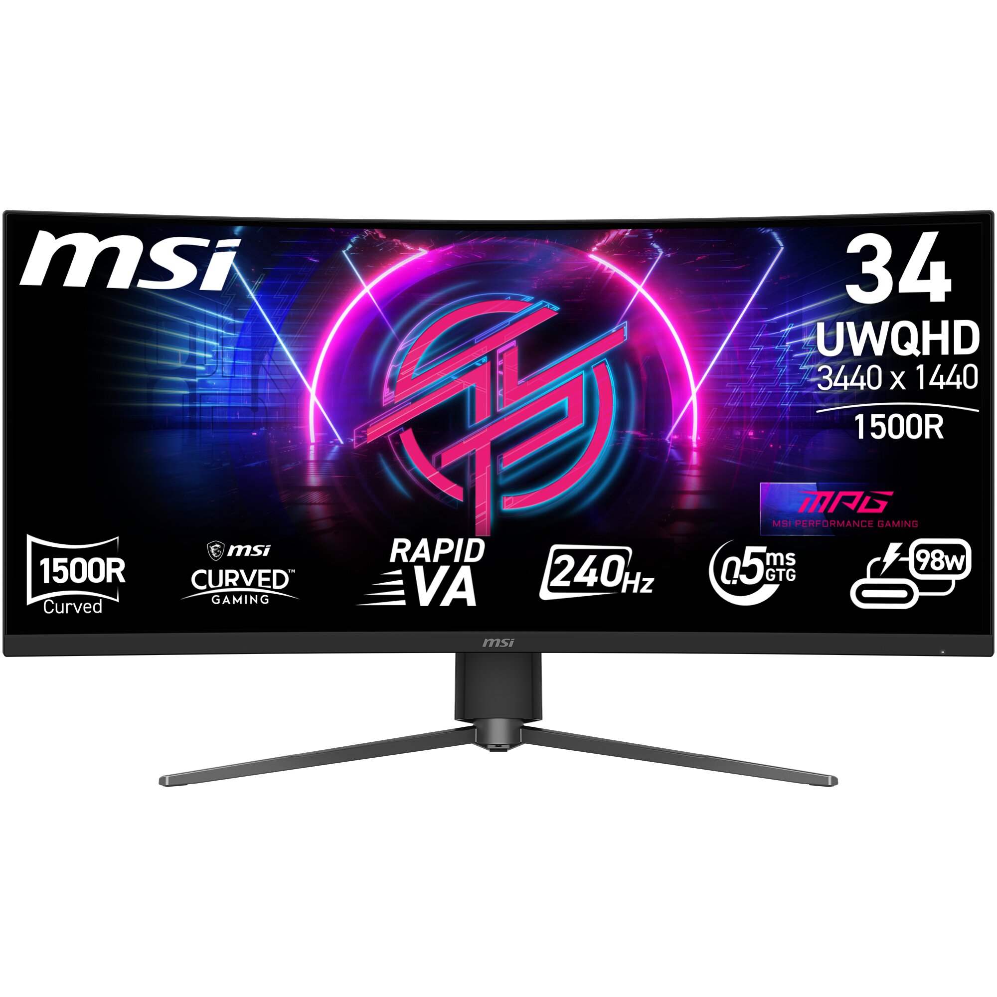 MSI MPG 346CQRF X24 34" UWQHD Curved VA 240Hz 0.5ms (GtG) Gaming Monit
