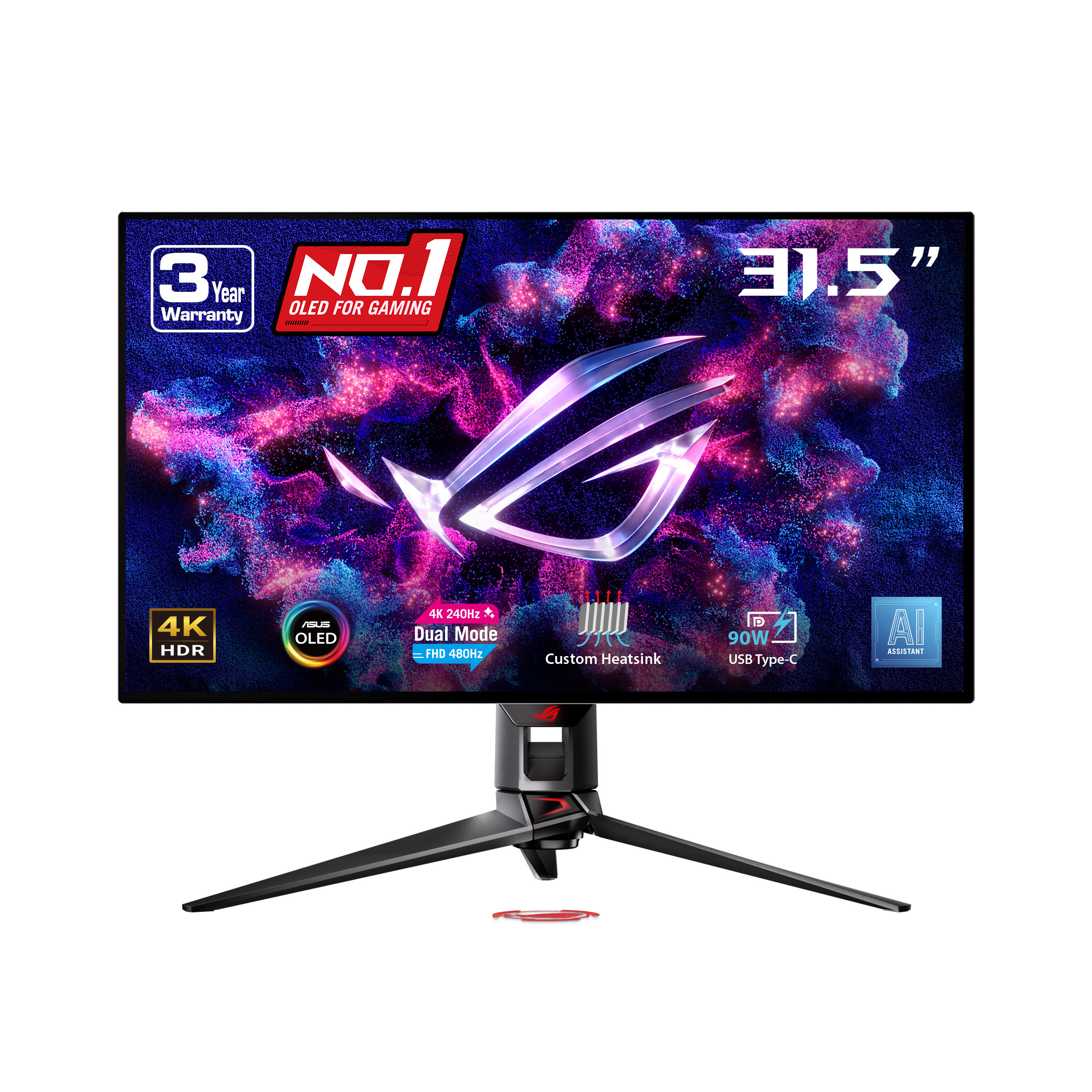ASUS ROG Swift 31.5" 3840 x 2160 UHD WOLED 240Hz Gaming Monitor