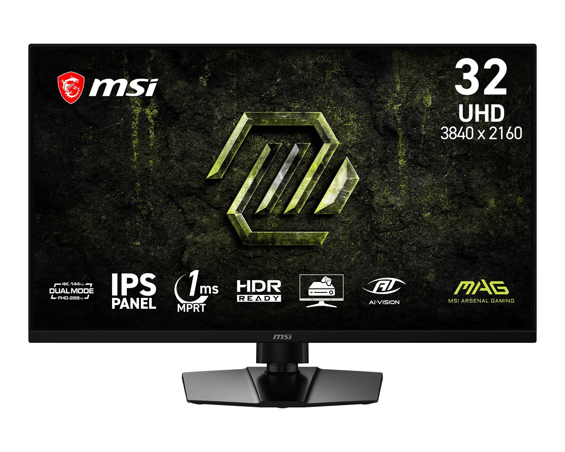 MSI MAG 31.5" 3840 x 2160 UHD Dual Mode IPS 144Hz Gaming Monitor