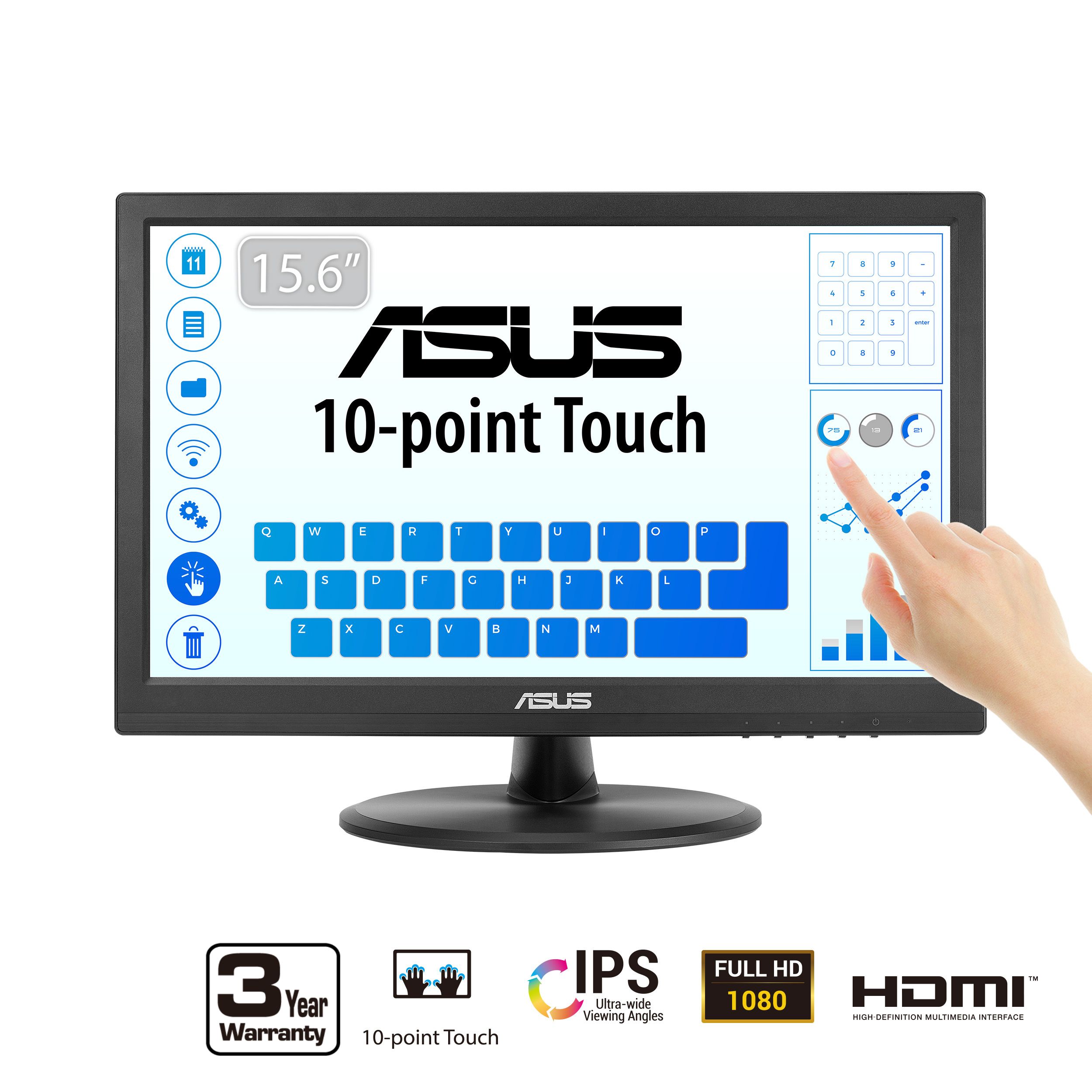 ASUS VT169HE 16" FHD 1920x1080 IPS 60Hz 5ms (GTG) Moniteur de bureau
