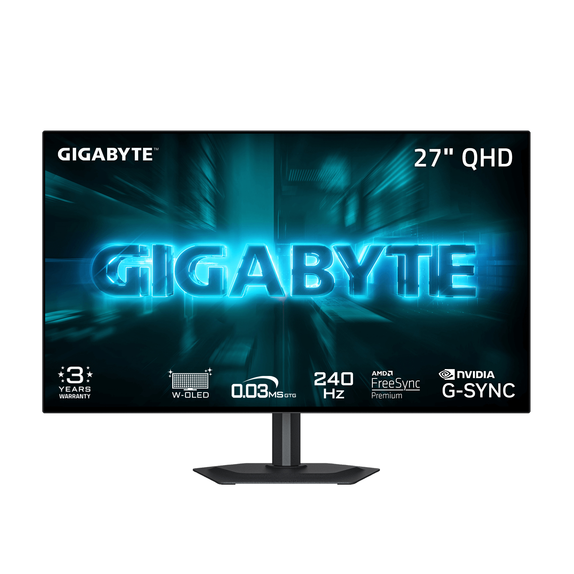 GIGABYTE 27 po 2560 x 1440 QHD WOLED 240Hz de jeu Moniteur
