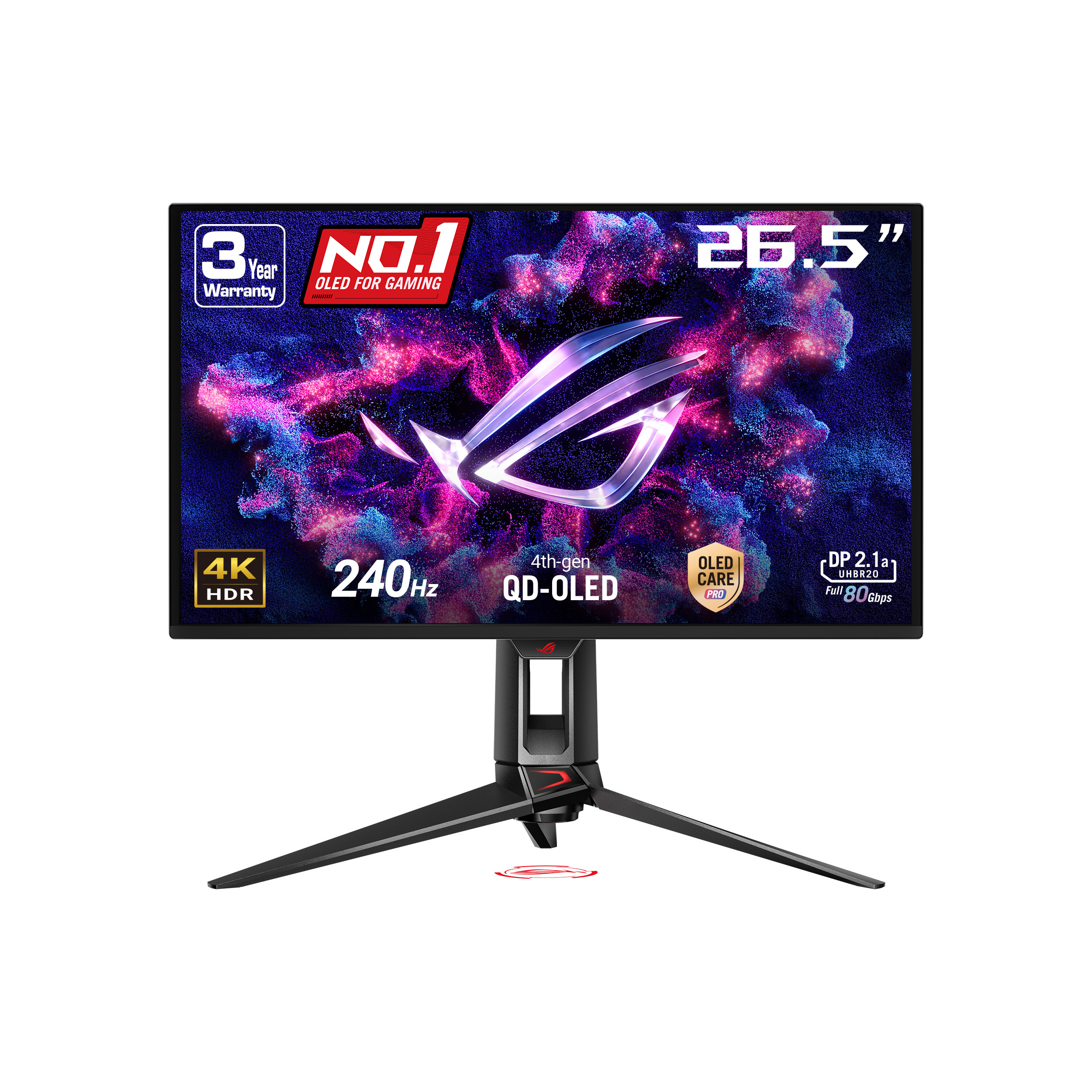 ASUS ROG Swift 26,5" 4K 3840x2160 QD-OLED 240Hz 0,03ms Moniteur de jeu