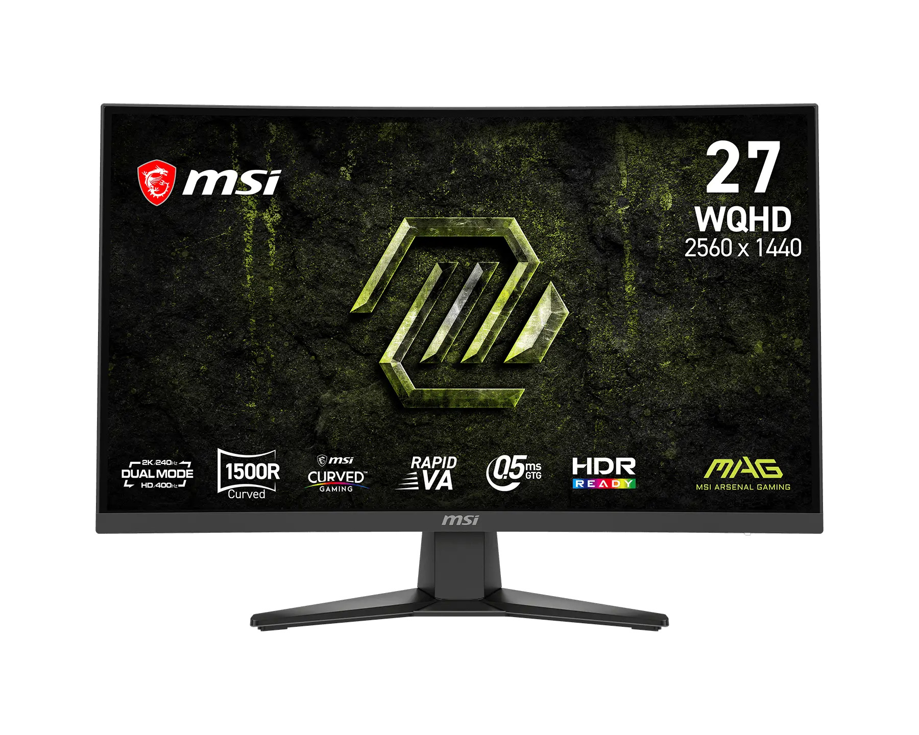 MSI MAG 27" 2560 x 1440 QHD Rapid VA 240Hz Gaming Monitor