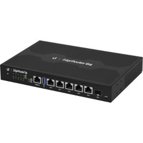 Routeurs Gigabit UBIQUITI avec SFP - 6 ports - Port de gestion - Ports PoE - 1 emplacement - Ethernet Gigabit - 1U - Montage...