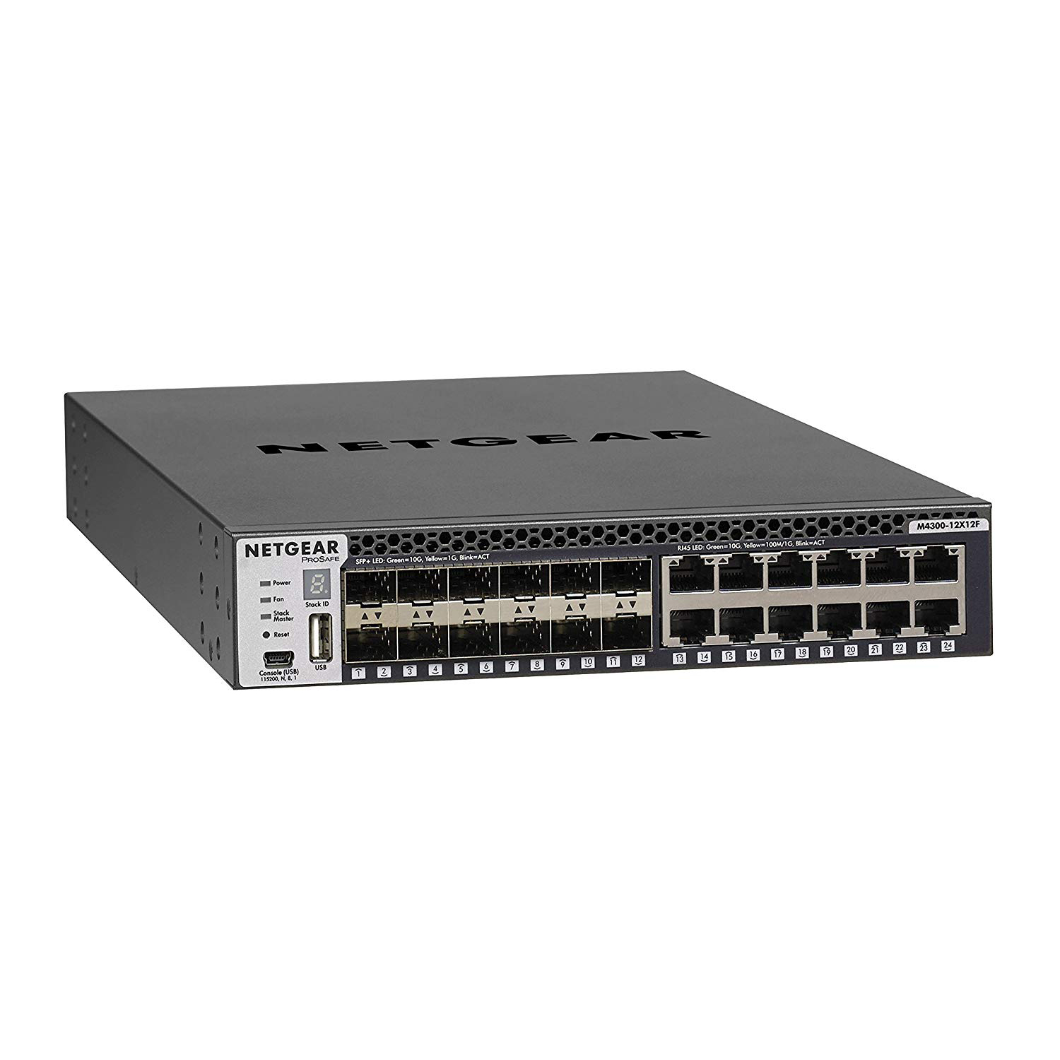 Switch géré empilable NETGEAR (XSM4324S-100NES) avec 24x10G incluant 12x10GBASE-T et 12xSFP+ de couche 3