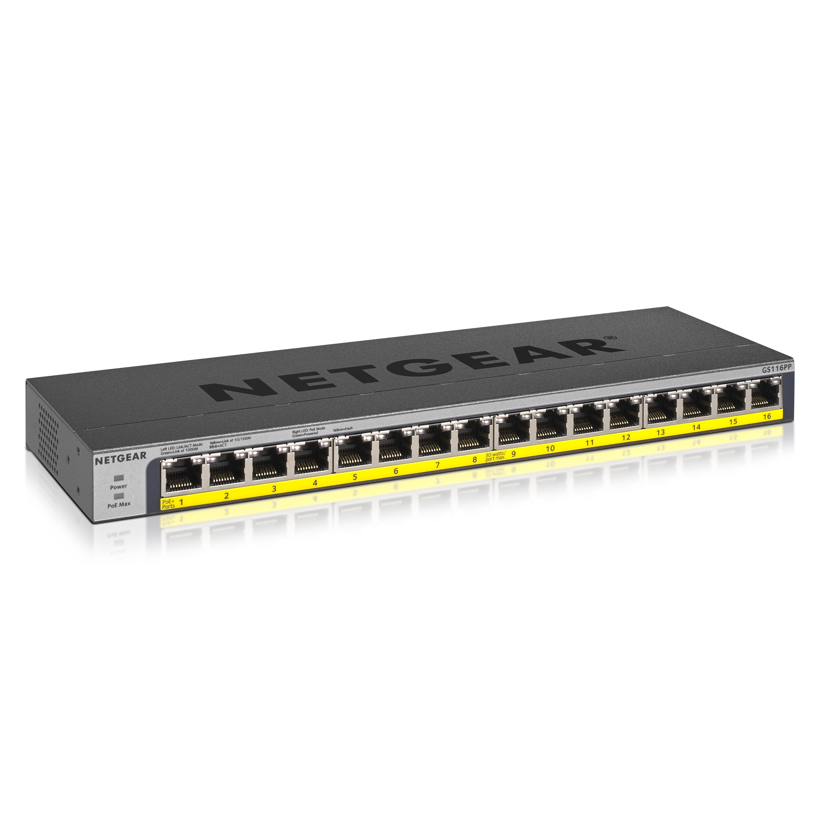Commutateur non géré Ethernet Gigabit PoE/PoE+ NETGEAR 16 ports 183 W