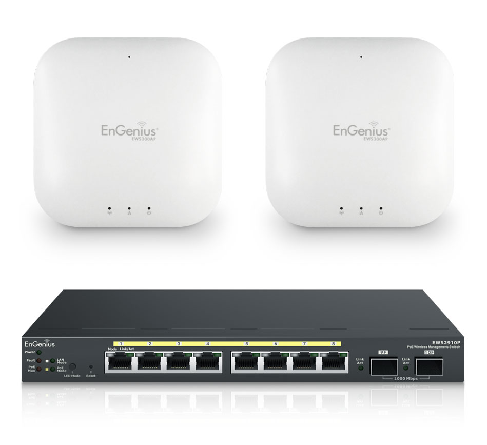EnGenius (EWS2910P-Kit-300) - Commutateur de contrôle RL / 2 AP -- Crééz ou prolongez un réseau Wi-Fi de manière abordable
