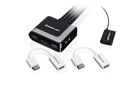 IOGEAR Câble KVM HD 2 ports avec adaptateurs DisplayPort