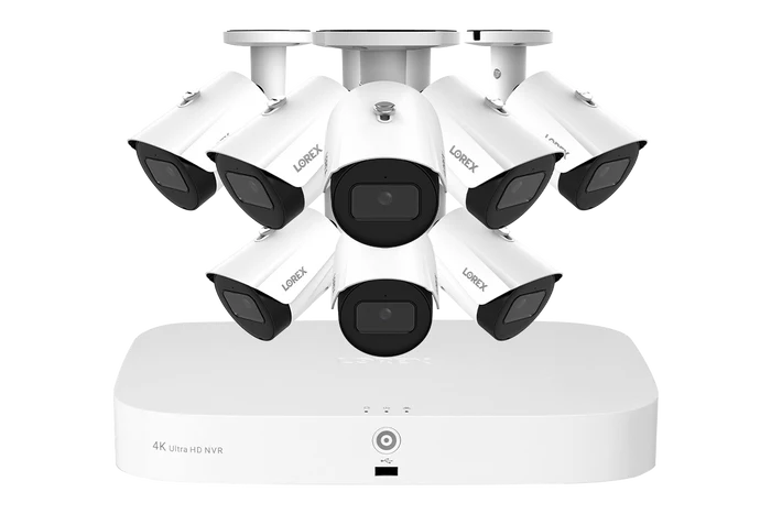 Lorex 4K 16-Camera Capable (8 Wired + 8 Fusion Wi-Fi) 2TB NVR System with 8 Bullet Cameras
