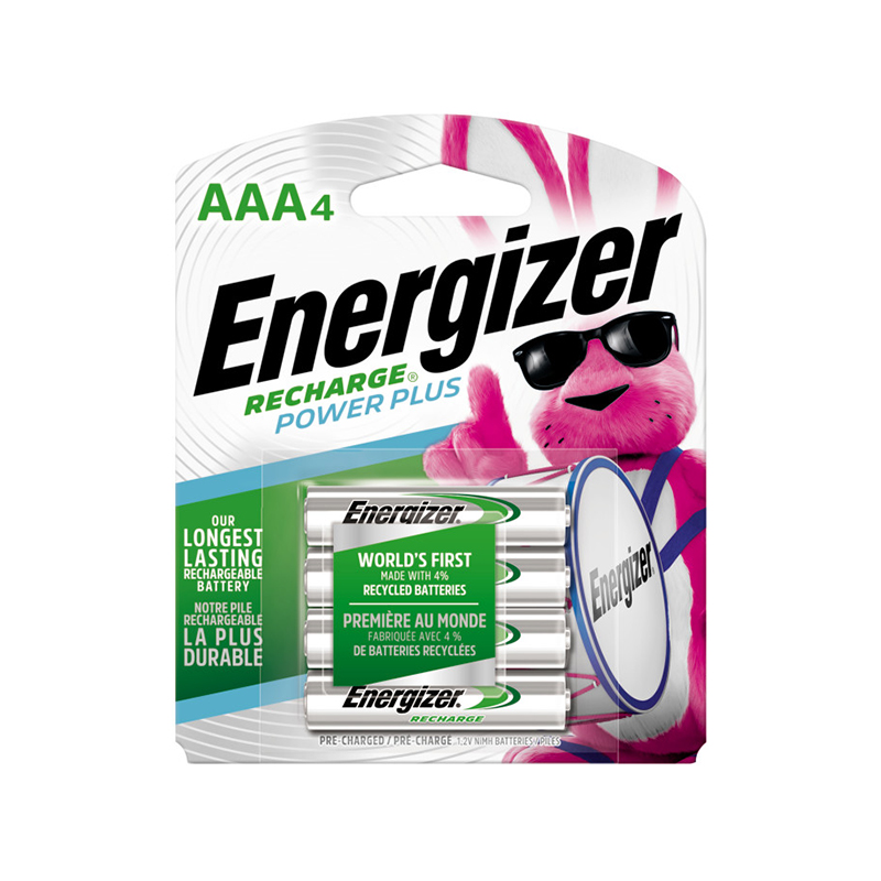 ENERGIZER AAA 800mAh NiMH Rechargeable Battery 4 Pack (NH12BP4)