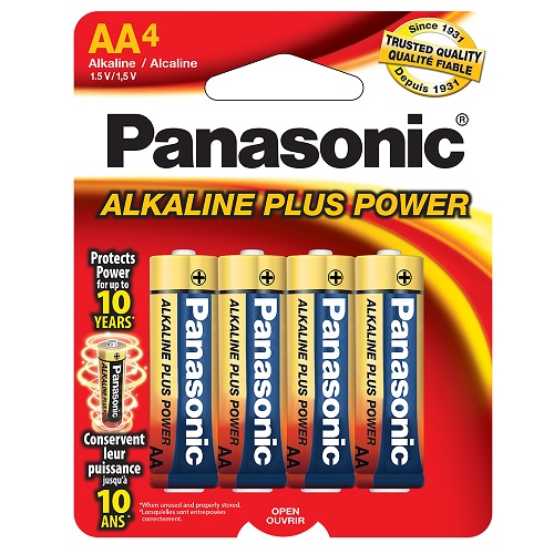 PANASONIC Piles alcalines AA, paquet de 4