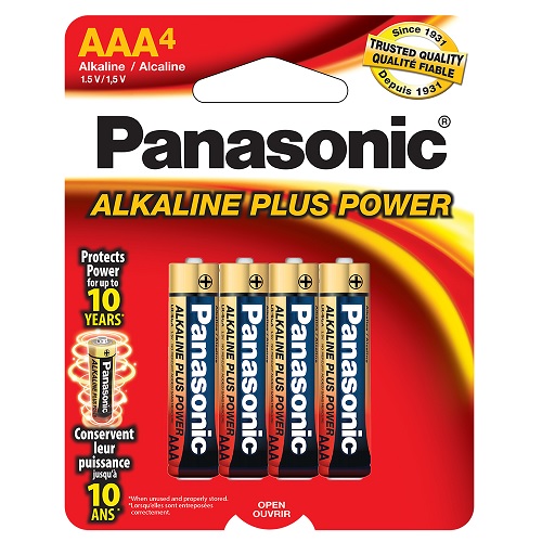 PANASONIC Piles alcalines AAA, paquet de 4