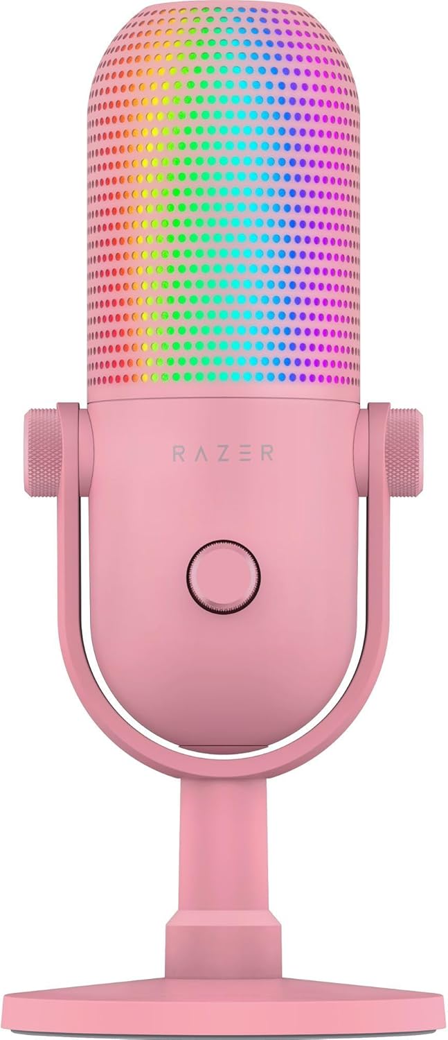 Razer Seiren V3 Chroma RGB USB Microphone - Quartz Pink