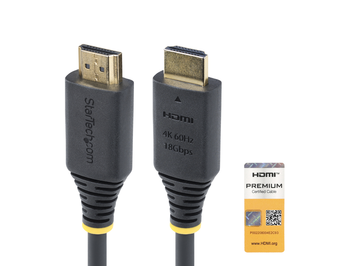 STARTECH 10FT (3M) PREMIUM CERTIFIED HIGH SPEED HDMI CABLE, 4K 60HZ/1440P 144HZ, HDR10/HDCP 2.2/ARC, 18GBPS, UHD HDMI 2.0 CORD 