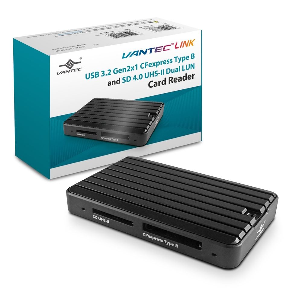 Vantec CFexpress Type B And SD 4.0 UHS-II Dual LUN Card Reader(Open Box)