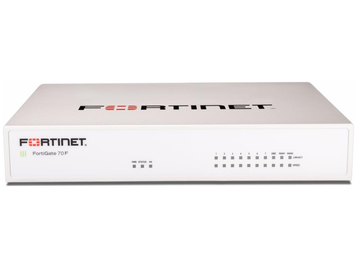 FortiGate-70F Hardware plus 1 an de garantie matérielle plus FortiCare Premium et FortiGuard Unified Threat Protection (UTP)...