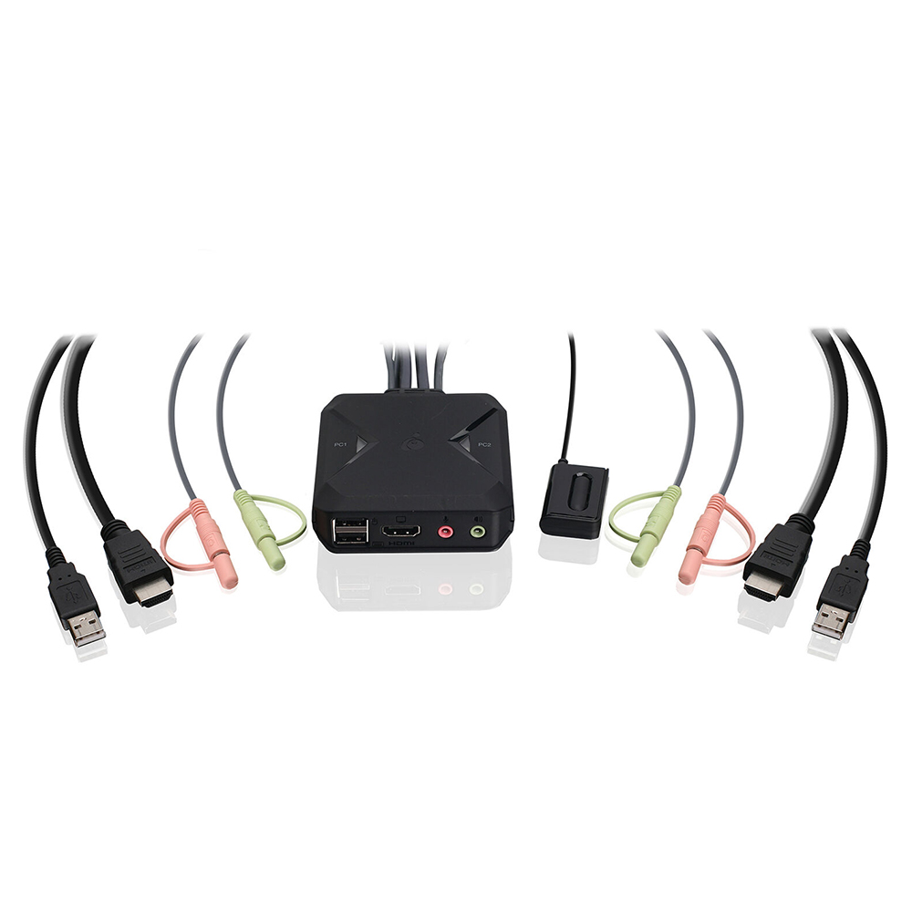 IOGEAR Commutateur KVM 2 ports 4K avec connexions HDMI, USB et audio
