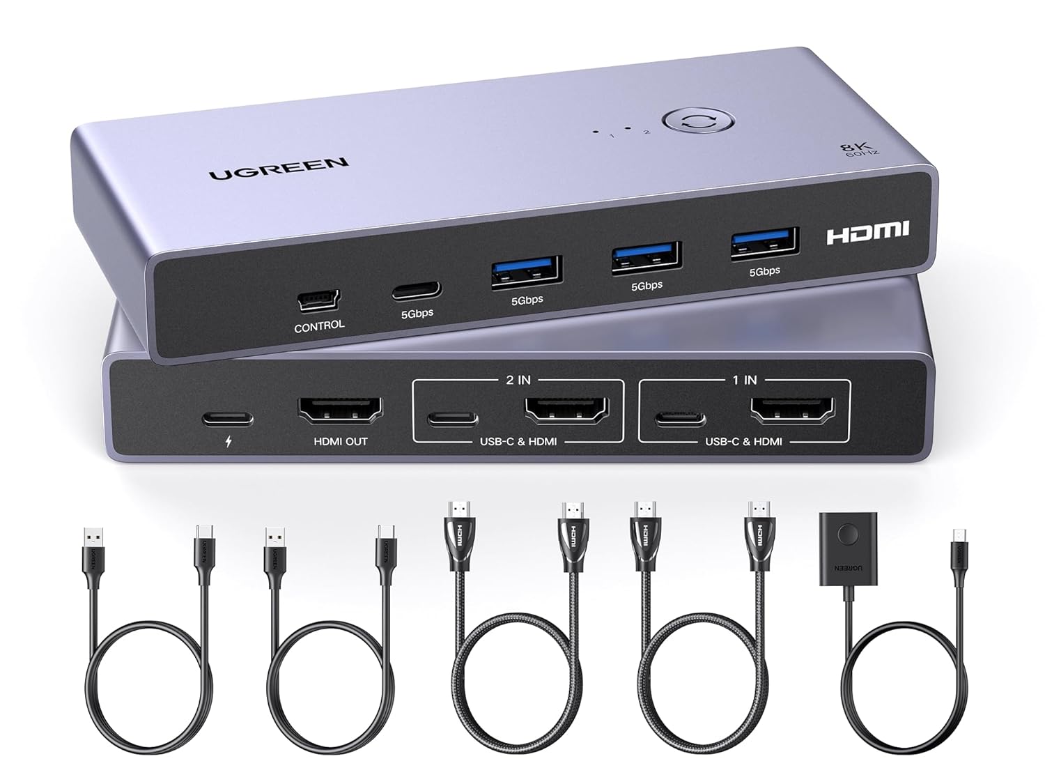 UGREEN 8K@60Hz KVM Switch CM692 HDMI with USB 3.0 Ports Switch