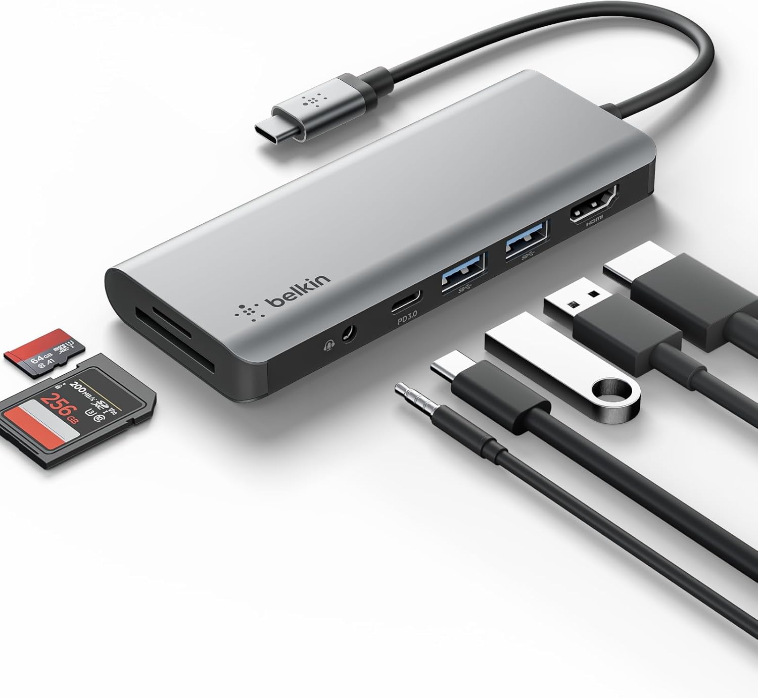 Belkin USB-C 7-in-1 Multiport Adapter, Laptop Docking Station