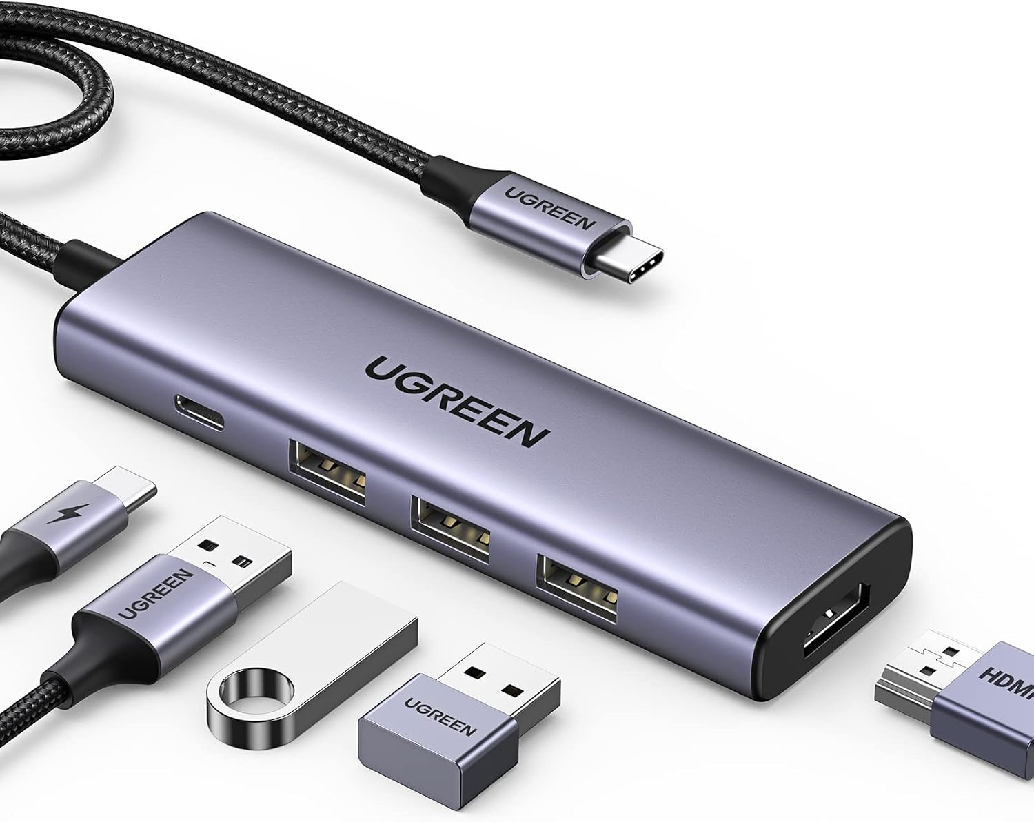 UGREEN Revodok USB C Hub 5 in 1, CM511 Multiport Adapter 4K HDMI