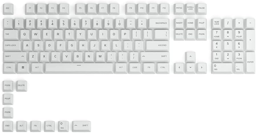 Glorious GPBT Dye Sublimated Keycaps (Arctic White)(Open Box)