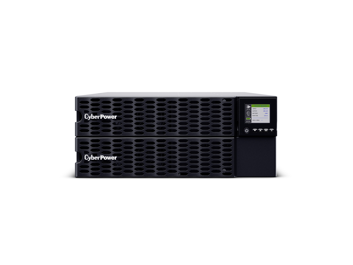 Onduleur en ligne Cyberpower 10 kVA/10 kW, PF = 1, 4U, câble 200-240 V, carte RMC, garantie 3 ans