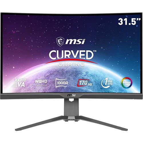 MSI MAG 31.5" WQHD Curved Rapid VA 170Hz 1ms (GTG) Gaming Monitor